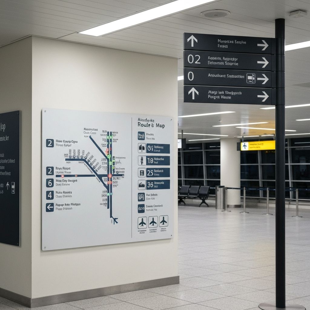Указатели маршрутов и выходов в аэропорту
